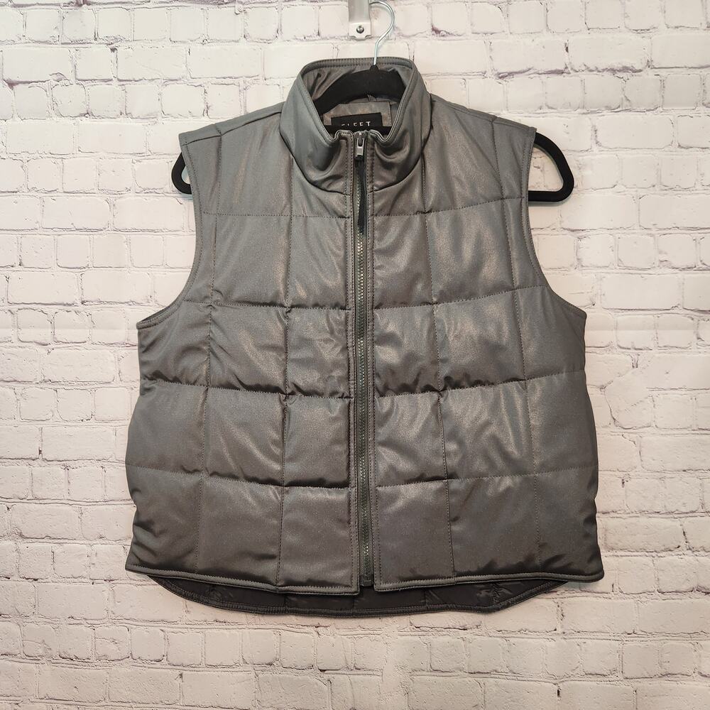 Fleet‎ Street Gray Quilted Puffer Gorpcore Utility Vest Women's S